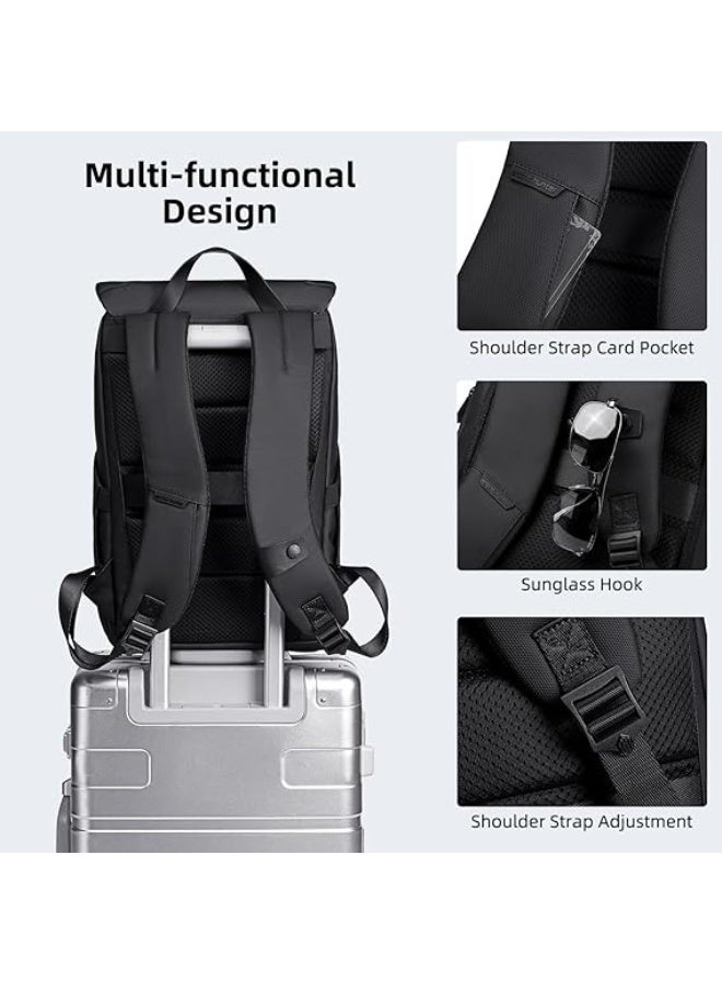 أركتيك هانتر حقيبة ظهر للابتوب من أركتيك هانتر للرجال، سعة 21 لترًا، مناسبة لأجهزة اللابتوب مقاس 15.6 بوصة، حقيبة ظهر أنيقة للعمل والدراسة، تفتح بزاوية 180 درجة، مزودة بجيب مبطن لحماية اللابتوب من الصدمات، مقاومة للماء ومتينة، مثالية للسفر والاستخدام اليومي. - Image 5